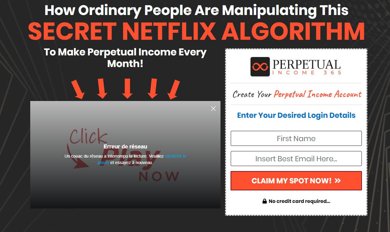 Perpetual Income 365 homepage