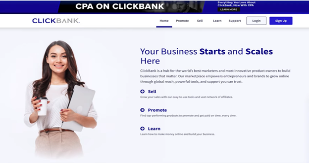 ClickBank Website Homepage