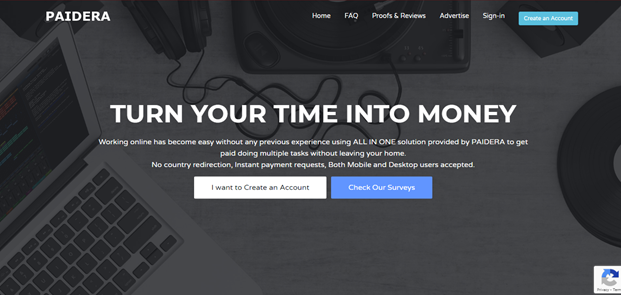paidera website home page