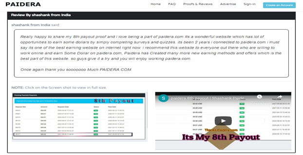 paidera Payment proof