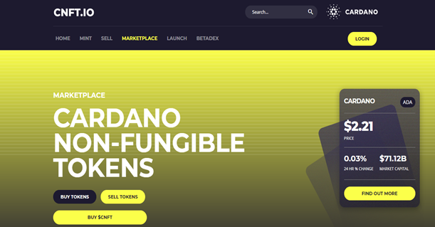 cnft.io website home page