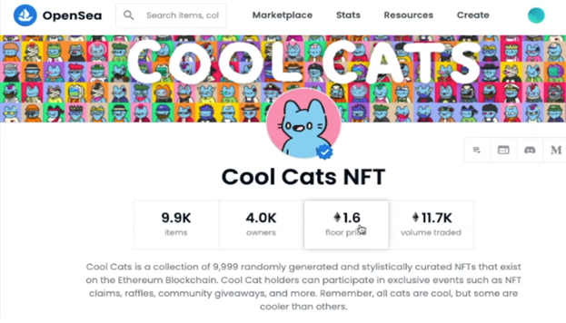 cool cate nft page