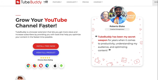 tubebuddy website home page