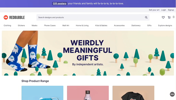 redbubble website home page