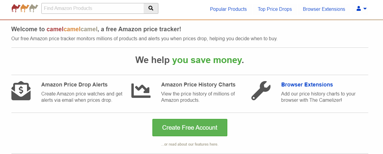 CamelCamelCamel Homepage