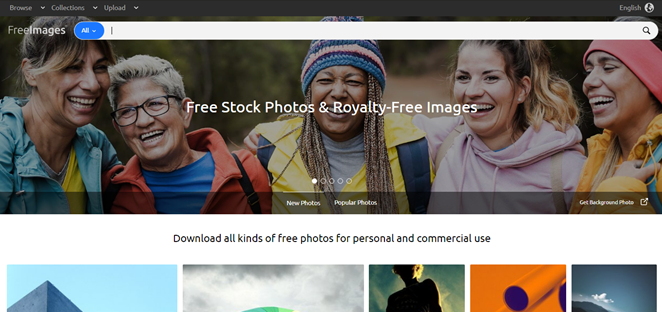 Freeimages homepage