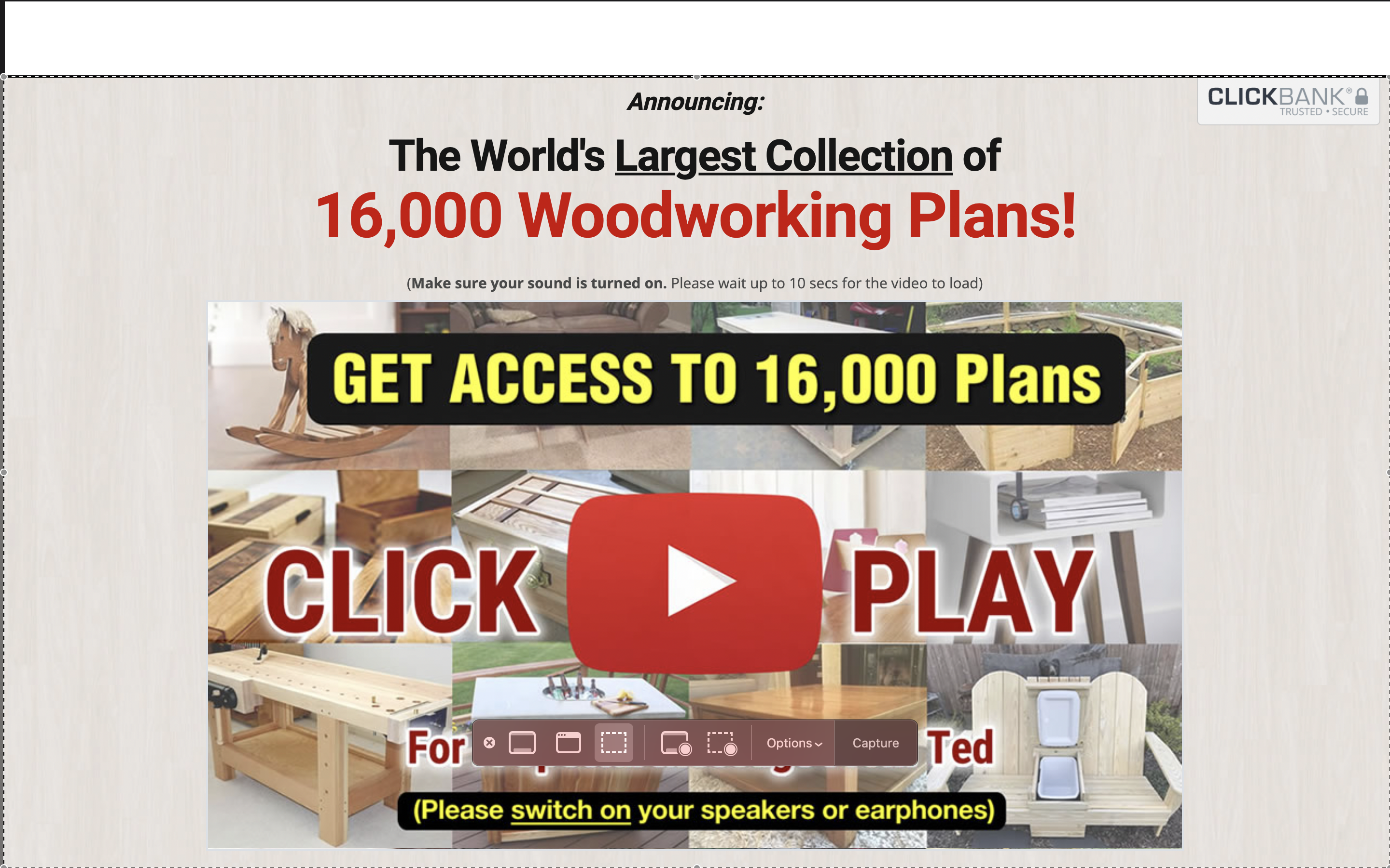 teds woodwork announcement on clickbank